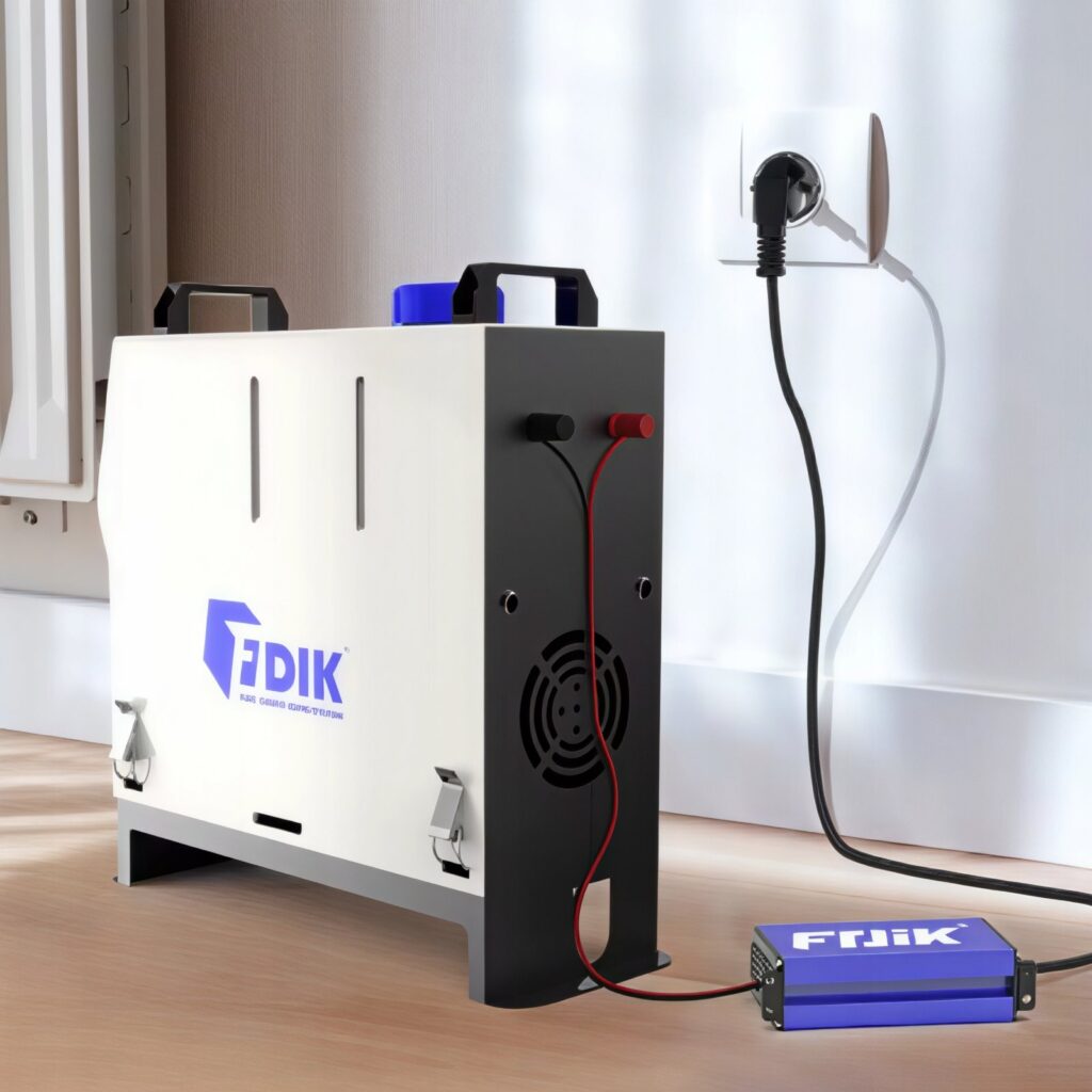 Nagrzewnica diesel FDIK-T7 z panelem LCD, pilotem i zasilaczem